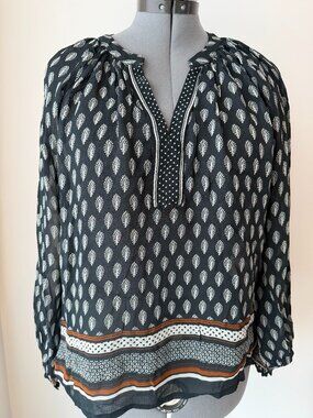 Part Two Semi-Sheer Long Sleeve Blouse